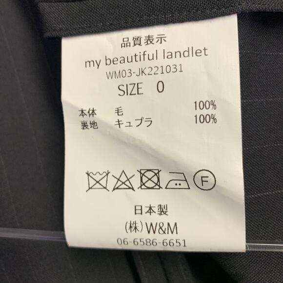 MY BEAUTIFUL LANDLET Size XS Black Stripe Wool Oversized Sport Coat - Picture 9 of 10